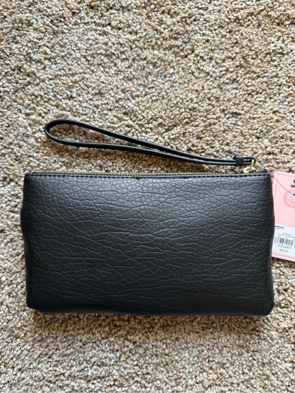 JUICY COUTURE Pleated Wristlet Clutch Purse in Black